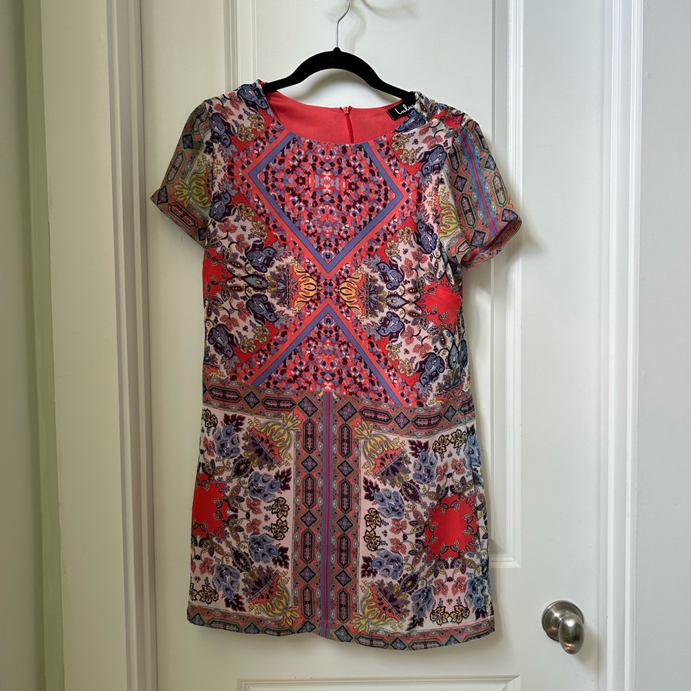 Bright pattern mini dress size XS